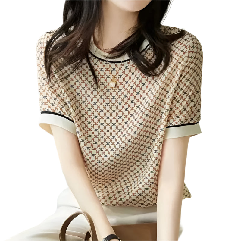 Women's Casual T-Shirt with Geometric Design | Ideal for Everyday Wear