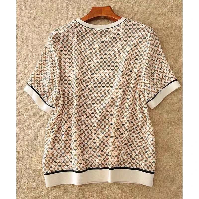 Women's Casual T-Shirt with Geometric Design | Ideal for Everyday Wear